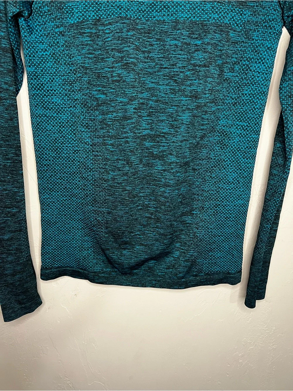 Nike Dri Fit Knit Long Sleeve Running Athletic‎ Teal Heathered Performance Top